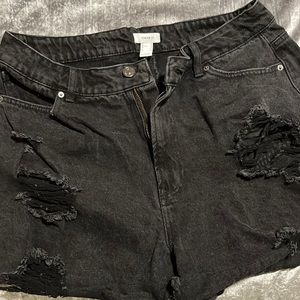 Forever 21 Highwaisted Black Jean Shorts